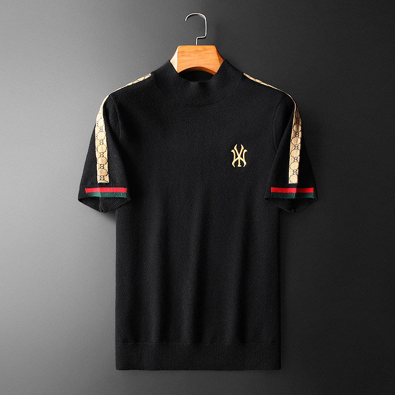 2026冬款男士半高领羊毛针织衫时尚打底修身短袖9195p125长期货，男装针织衫/毛衣，钱塘7038(原5007）