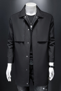 2023春款男士风衣外套西服领中长款 55107/p225  偏大230斤可穿图片