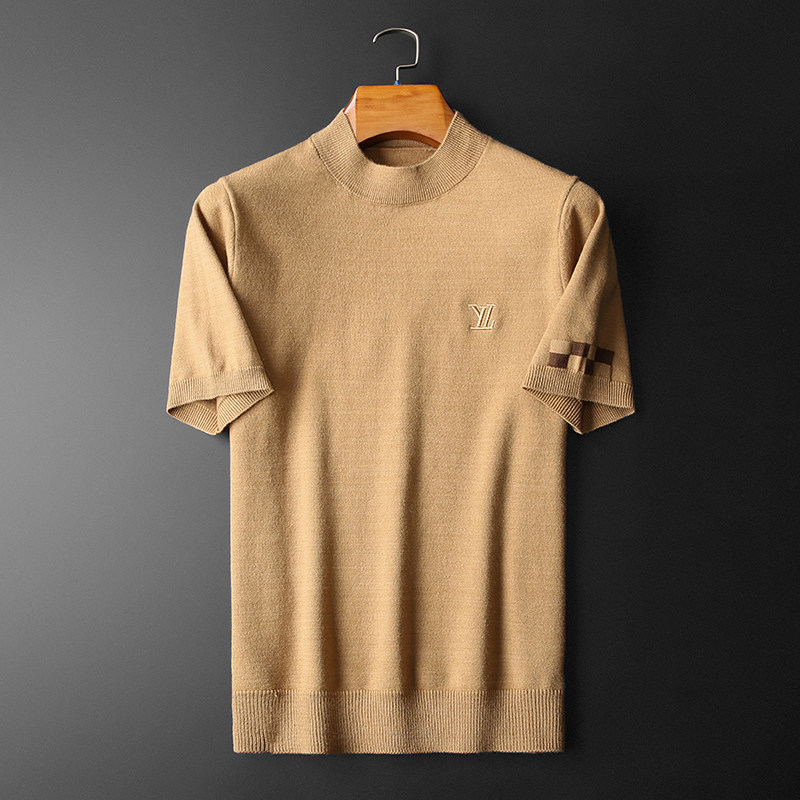 冬款2026男半高领羊毛短袖羊毛衫针织衫毛衣打底23286p125，男装针织衫/毛衣，钱塘7038(原5007）