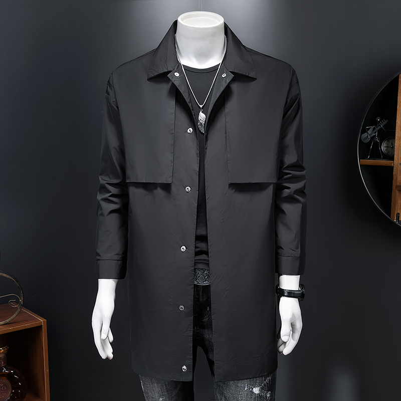 2023春款男士风衣外套西服领中长款55107/p225偏大230斤可穿，男装风衣，钱塘7038(原5007）
