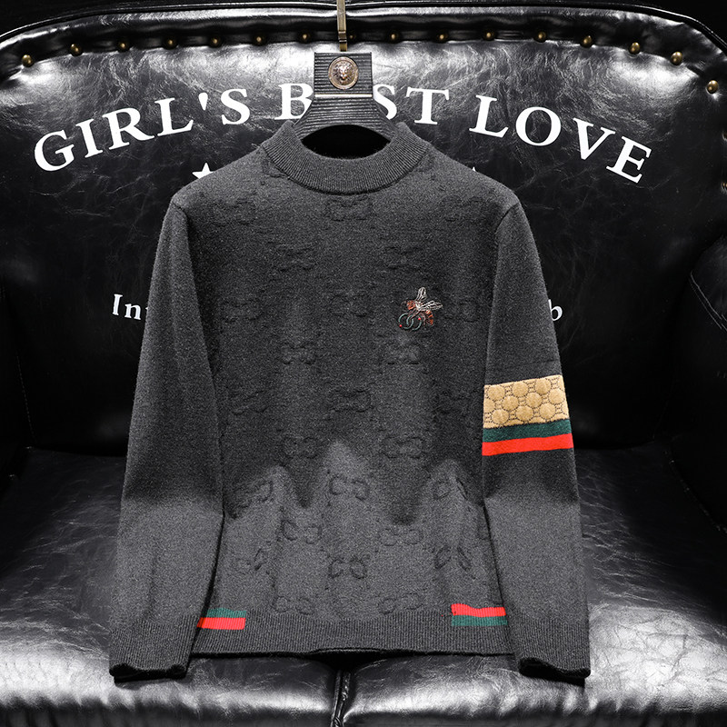 2026新品男士冬季加厚半高领羊毛衫毛衣针织衫打底衫98107p135，男装针织衫/毛衣，钱塘7038(原5007）