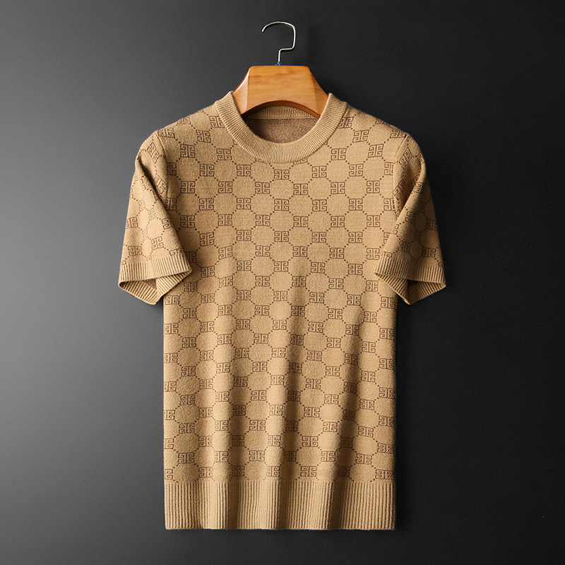 冬款2026男半圆领羊毛短袖羊毛衫针织衫毛衣打底23164p125，男装针织衫/毛衣，钱塘7038(原5007）