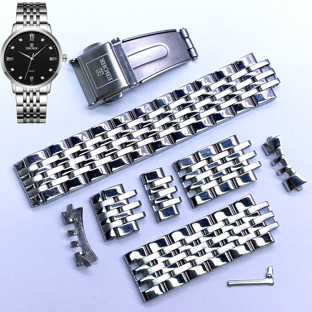 依波表56610116原装精钢表带节五珠银色拉丝5661原厂正品男款表链