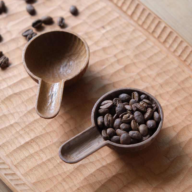 咖啡豆雨木实木雕刻北美黑胡桃木