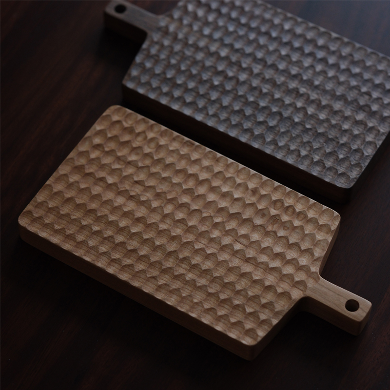 雨木长方形实木手工雕刻小砧板
