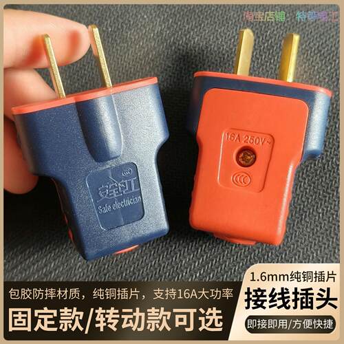 16A5000W加厚纯铜二插头
