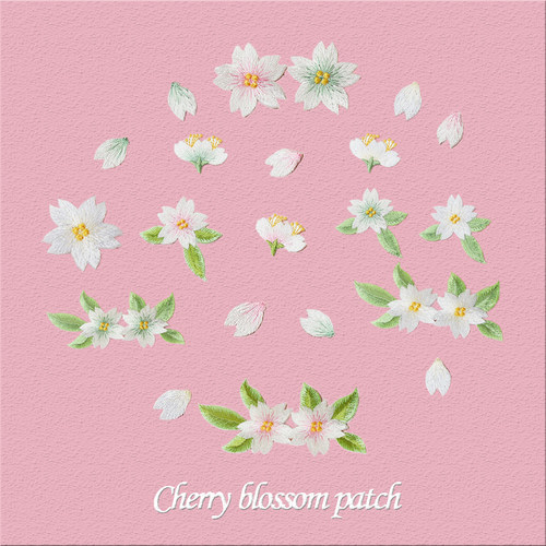 小清新时尚樱花DIY百搭刺绣布贴