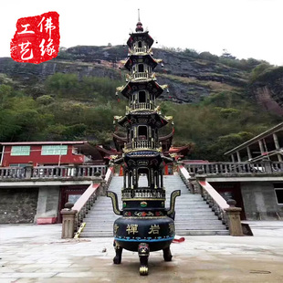 寺庙铸铁香炉3层5层户外圆形佛堂祠堂大型宝鼎室外焚经寺庙化宝炉