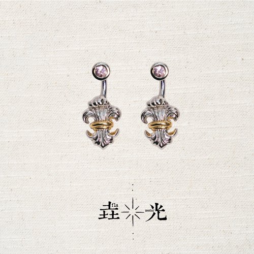 垚光鸢尾紫水晶两戴耳环
