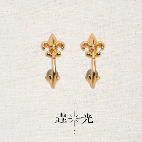 垚光灰月光复古小众百搭耳环