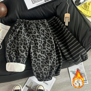 加绒宝宝保暖裤 儿童百搭加绒裤 男女童卫裤 运动休闲外穿裤 子秋冬季