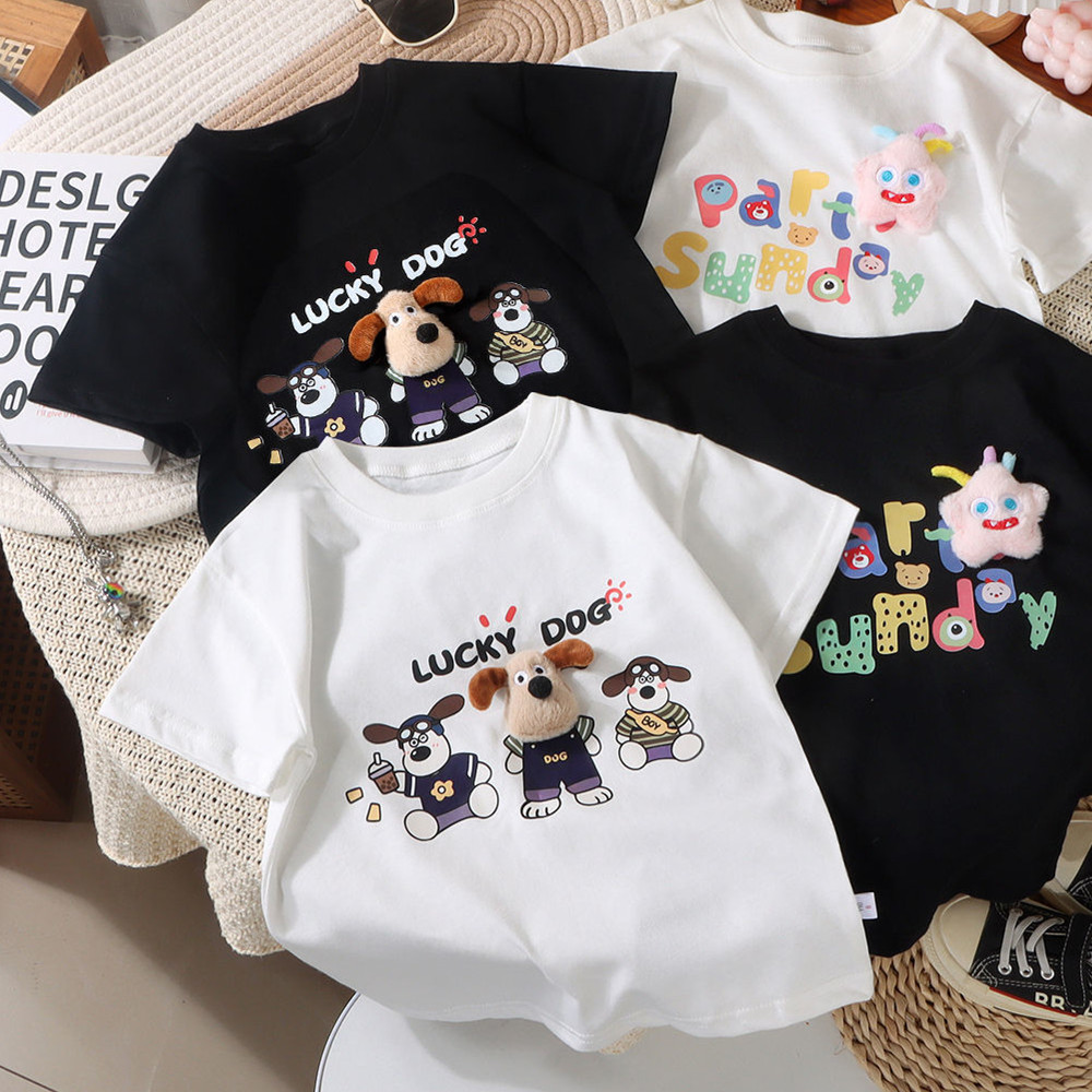 儿童卡通立体纯棉短袖男女宝宝韩版时尚T恤夏季中小童孩子单上衣,童装/婴儿装/亲子装,T恤,淘宝优惠券,粉丝福利购,淘宝优惠卷