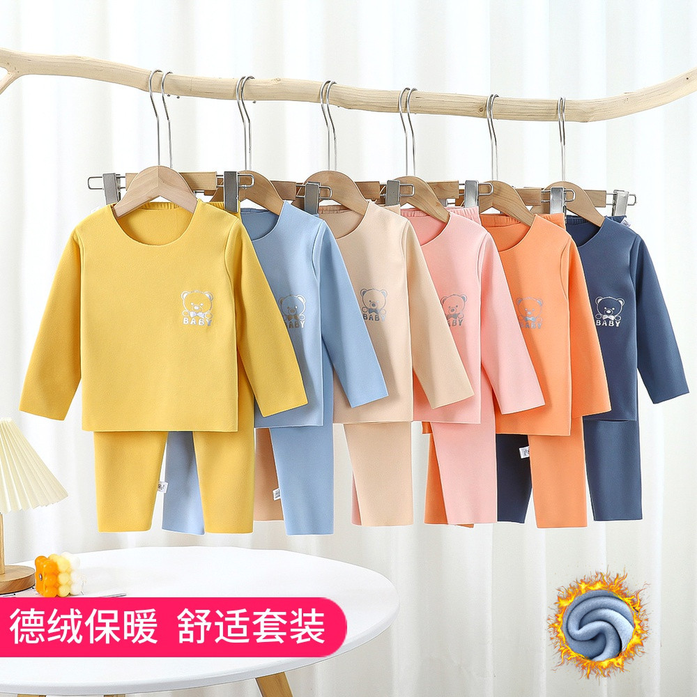 儿童德绒套装内衣打底衫男女童宝宝秋衣秋裤中小童保暖两件套睡衣,童装/婴儿装/亲子装,套装,淘宝优惠券,粉丝福利购,淘宝优惠卷