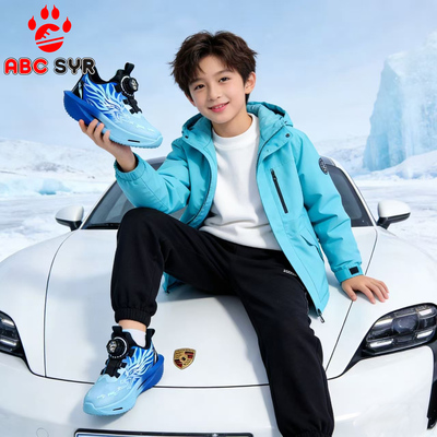 男童鞋子2025秋冬新款皮面防水儿童运动鞋男孩超轻软底跑步鞋防滑