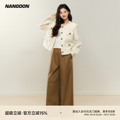 套装 NANGOON 休闲裤 上衣女秋季 女显瘦 原创毛呢小香外套设计感新款