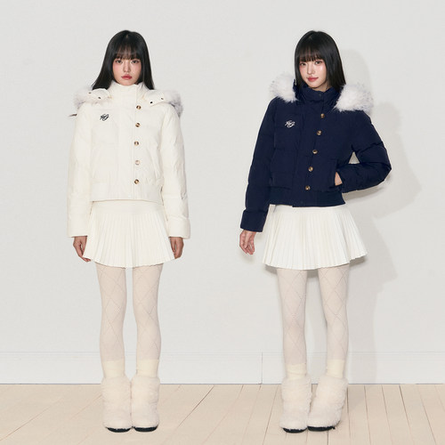 少女感冬季女毛领短款棉服上衣