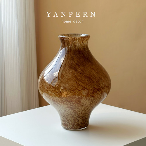 YANPERN金棕色琉璃花瓶