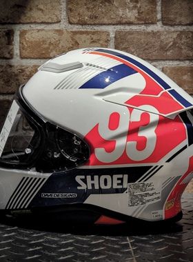 SHOEI摩托车头盔Z8红蚂蚁德国站亮黑千纸鹤符号男女防摔机车全盔