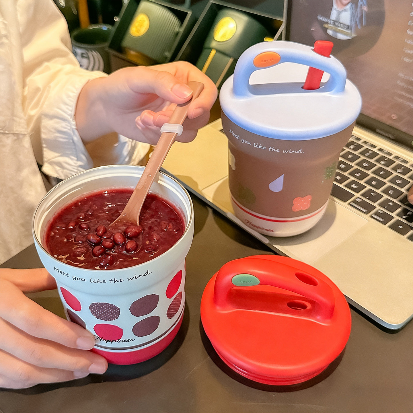 早餐杯带盖勺泡燕麦冲牛奶专用水杯女2025新款保温杯便携喝粥杯子,餐饮具,保冷/保温杯,淘宝优惠券,粉丝福利购,淘宝优惠卷