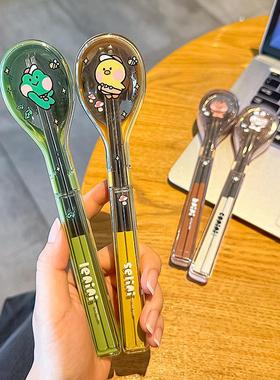 筷勺子便携套装餐具学生儿童收纳盒一人用外带上班个人专用筷子盒