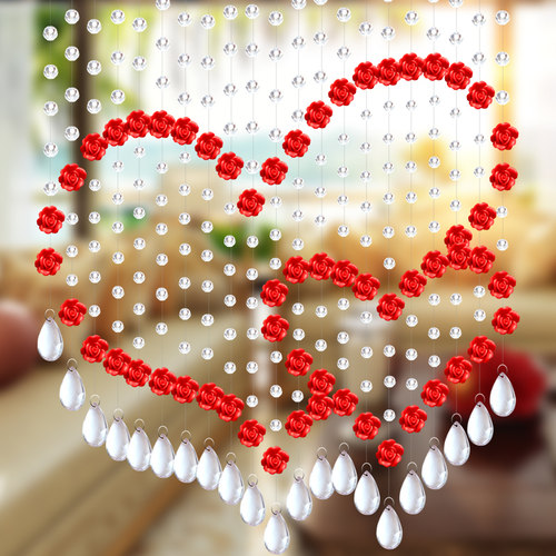 辰赐福水晶门帘免打孔过道帘