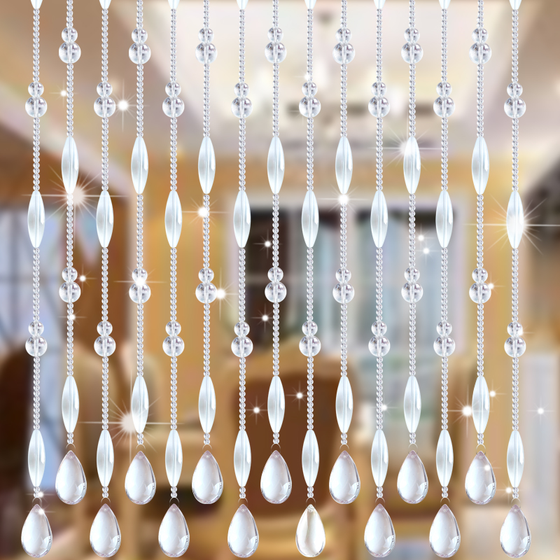 水晶葫芦珠帘橄榄卧室门帘隔断玄关过道网红免打孔客厅阳台挂帘子