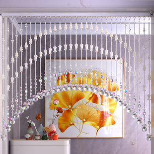 新款 珠帘门帘卧室隔断玄关葫芦阳台免打孔撑杆挂帘子门对门婚庆
