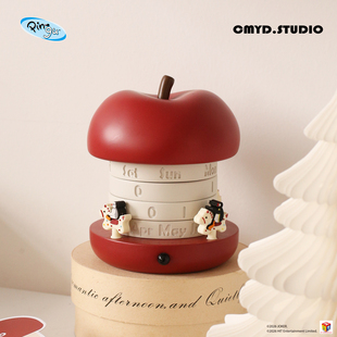 CMYD·Pingu苹果旋转木马日历高颜值万年历情侣生日桌面摆件礼物