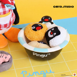CMYD·Pingu游泳圈燕麦碗卡通陶瓷早餐沙拉酸奶饭碗餐具生日礼物