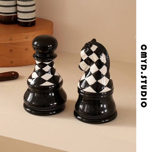 牙线棉签罐创意国际象棋收纳罐子