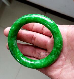 天然缅甸翡翠a货满绿玉手镯女款祖母绿干青玉镯子正品铁龙生玉镯