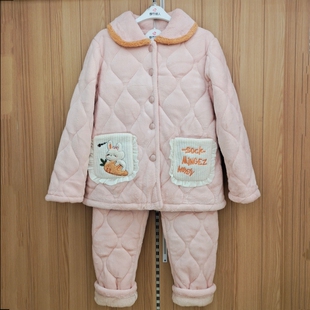 都市丽人女士夹袄LHT1N4三层加厚加绒夹棉法兰绒珊瑚绒家居服套装