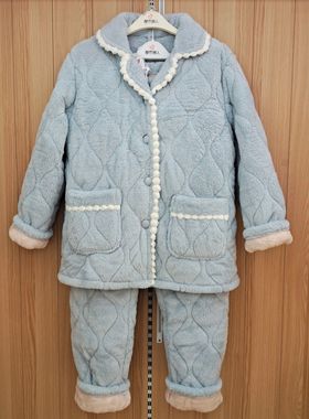 都市丽人女士睡衣LHT1M1法兰绒三层加厚夹棉保暖锁温家居服套装
