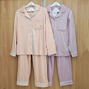 都市丽人海岛绒睡衣女LHT0C1抗静电保暖开衫翻领长袖裤家居服套装