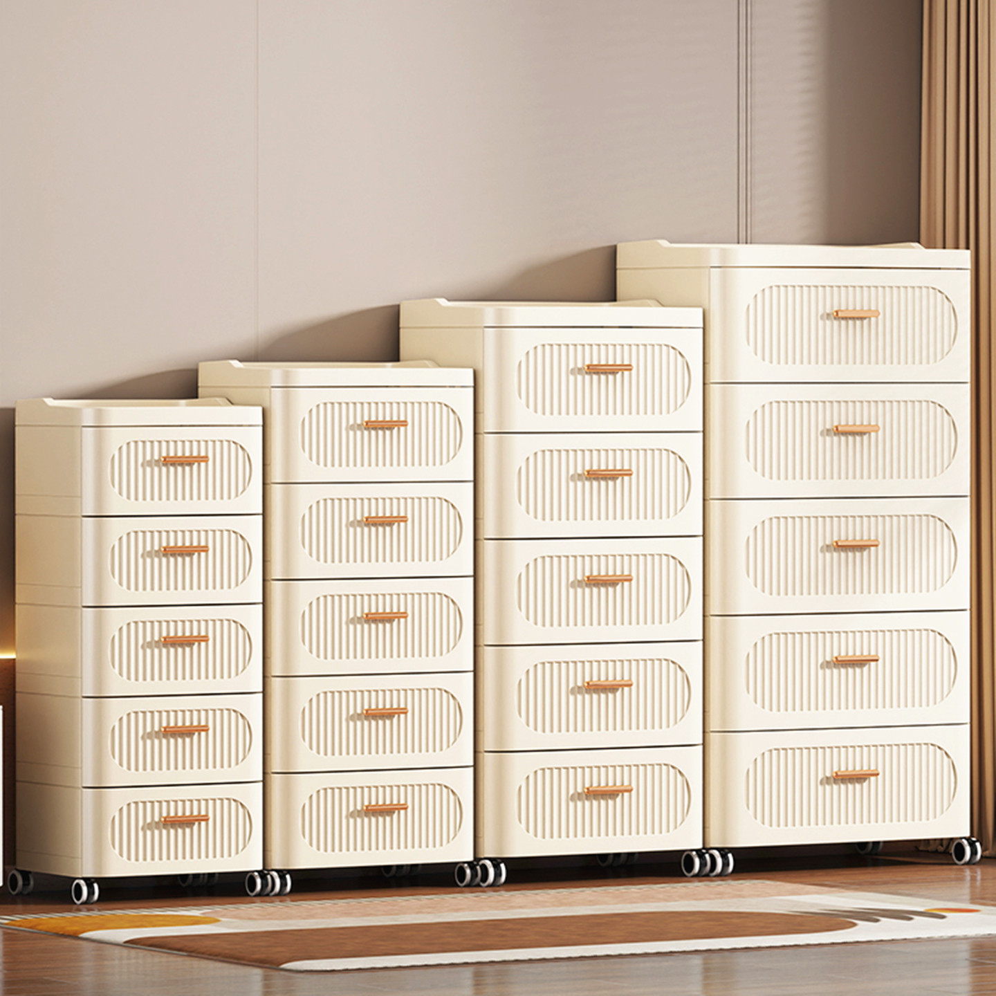 欧式塑料储物收纳柜抽屉式夹缝多层厨房浴室房间客厅卫生间置架,收纳整理,收纳柜,淘宝优惠券,粉丝福利购,淘宝优惠卷