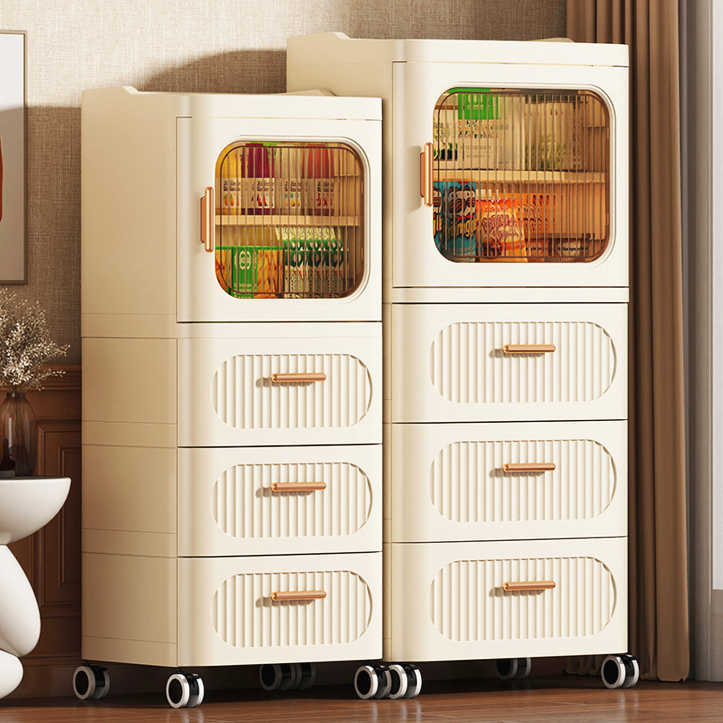 单开门塑料储物收纳柜抽屉式夹缝窄边厨房浴室缝隙客厅卫生间置架,收纳整理,收纳柜,淘宝优惠券,粉丝福利购,淘宝优惠卷