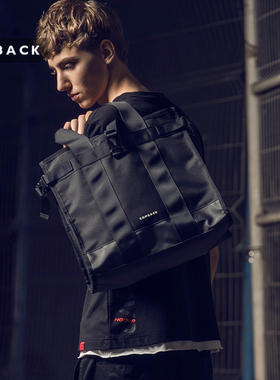 COMBACK 防泼水潮流手提包黑色男士休闲运动背包高街