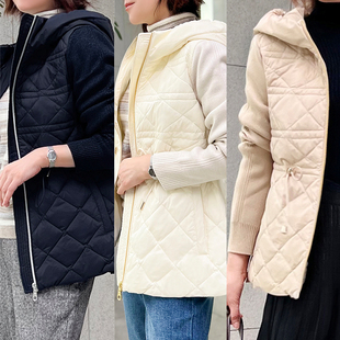 品牌高端 2022新款白鹅绒轻薄羽绒服女短款 连帽收腰 白色黑色