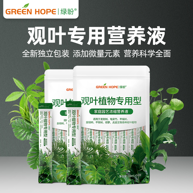 观叶植物营养液专用肥叶面肥绿叶绿植肥料盆栽通用型室内家用绿叶