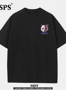 NSPS官方联名特大码300斤男女装潮牌小熊猫时尚流行短袖t恤夏上衣