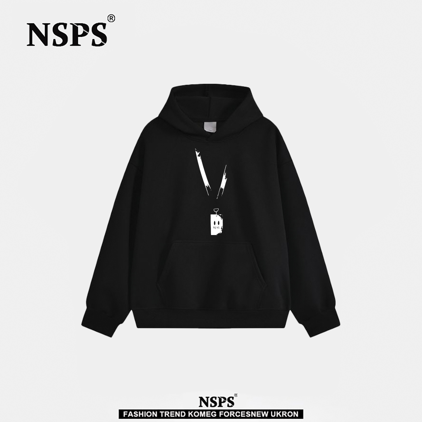 时尚连帽刃形标识长袖男女款卫衣