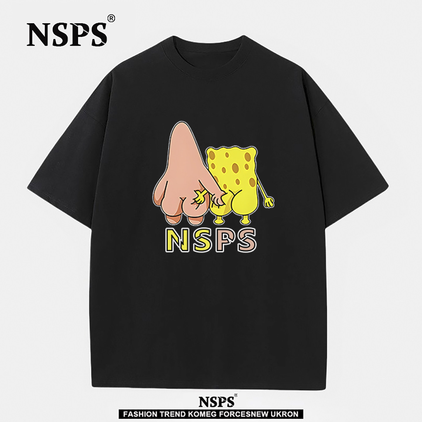 NSPS官方联名|奥特莱斯|特大码300斤男女款海绵海星摸屁屁短袖t恤