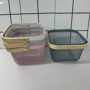 瑞沙托篮子家用厨房浴室收纳篮铁艺手提置物篮水果蔬菜储物收纳筐