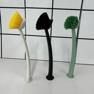 甄嘉宜洗盘刷子家用厨房带吸盘洗碗刷长柄洗锅刷浴室清洁刷子