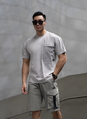 EVENSO Movement弹力拼接速干宽松短袖显身材透气纯色运动t恤夏季