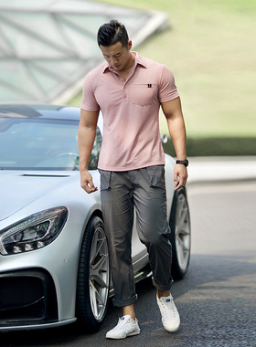 EVENSO 城市风格透气薄款直筒裤男 中腰运动休闲长裤宽松工装裤夏