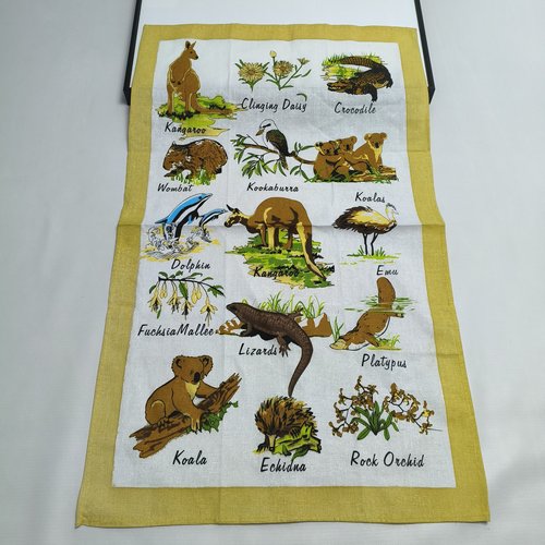 [挂布]tea towel茶巾纯棉澳洲特有动物和本土植物