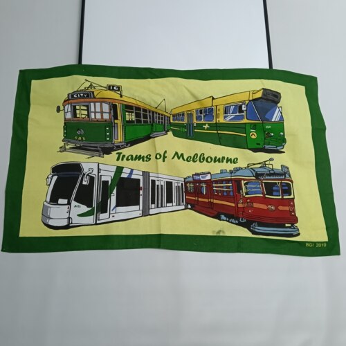 [挂布]tea towel茶巾瑕疵污渍Trams of Melbourne 墨尔本有轨电车