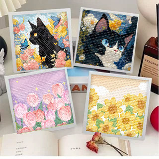 手工DIY钻石画满钻方巾花卉动物图案创意粘贴礼物装饰画