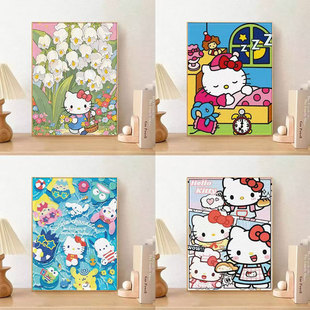 卡通动漫满钻钻石画儿童手工DIY粘贴画带框装饰画创意益智玩具